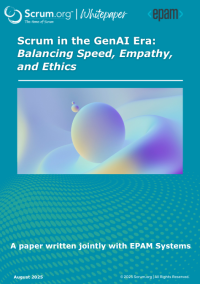 Scrum in GenAI Era - Balancing Speed, Empathy, and Ethics - Whitepaper Thumbnail